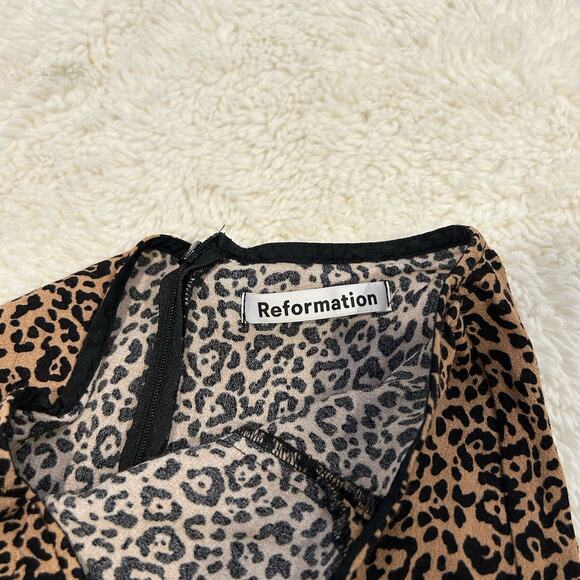 Reformation Margot Cheetah Animal Print Night Out Mini Skirt with Slit Size 0 - Picture 5 of 6